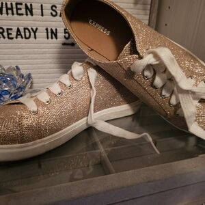 Express Women's Sparkle Sneakers - Champagne
